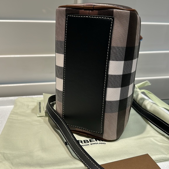 Burberry - Mini Check Bowling Bag (Dark Birch) BRAND NEW W/ TAGS - Picture 11 of 12